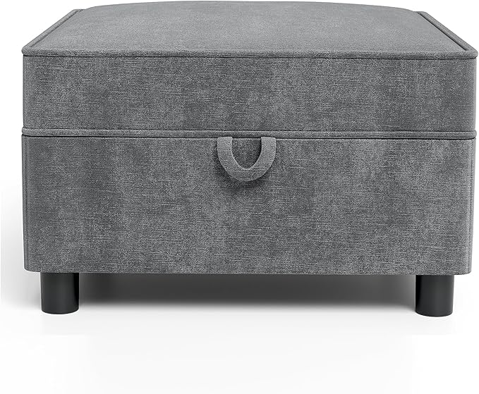 GAOMON Chenille Storage Ottoman Module for Modular Sectional Sofa Square Ottoman Module for Sectional Sleeper Sofa Gray