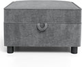 GAOMON Chenille Storage Ottoman Module for Modular Sectional Sofa Square Ottoman Module for Sectional Sleeper Sofa Gray
