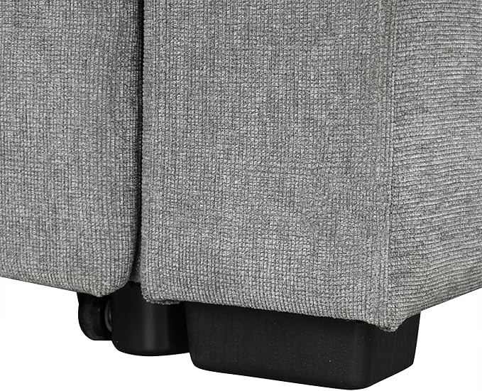 35.4 Convertible Pull-Out Sofa Bed Modern Couch Single Sofa Chair with Dual Cup Holders Luxurious Chenille Fabric Sofa Bed for Living Room (Gray42)