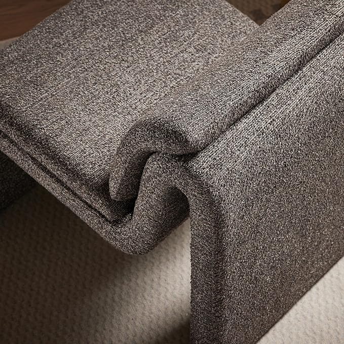Modway Lume Curved Lounge Chair in Antique Boucle Fabric – Modern Upholstered Armless Accent Chair with Padded Cushion - Unique Slipper Chair for Bedroom or Living Room
