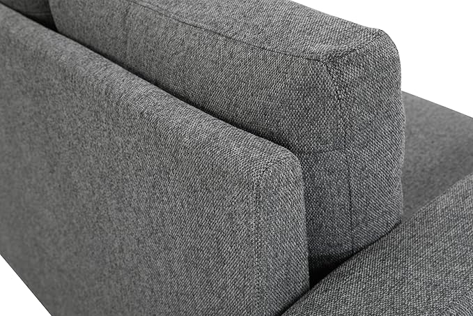 Miles Mid Century Modern Couch for Small Spaces Living Rooms Apartments and Condos 3 Seater Sofa with Reversible Back Pillows 77 Wide Grey