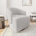 BELLEZE Swivel Accent Chair Modern Upholstered Swivel Armchair 360 Degree Barrel Chair Comfy Corner Chair for Living Room Bedroom - Malta (Light Grey)