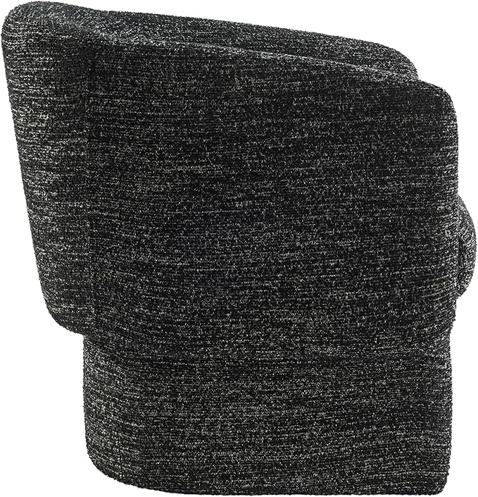 Modway Muse Comfy Barrel Accent Chair in Charcoal Boucle Fabric Cozy Round Reading Armchair – Upholstered Living Room Chair with Curved Back