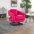 House Hold Upholstered Tufted Living Room Chair Textured Velvet Fabric Accent Chair with Metal Stand