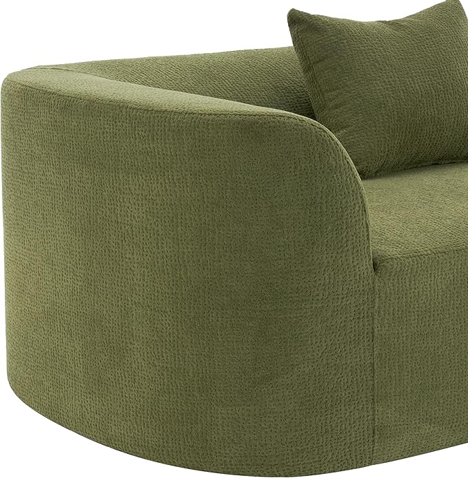 Christopher Knight Home Randa Modern Fabric Upholstered 5-Seater Sofa Oversized Chair Cloud Couch Fully Assembled Long Sofa Chaise Lounge Fully Assembled Olive Green