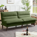 72 Futon Sofa Bed Convertible Futon Couch with Adjustable Backrest Modern Corduroy Sleeper Sofa for Small Spaces Living Room Office Green