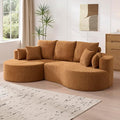 kevinplus 106'' Sectional Curved Sofa Sponge Couch with Chaise Lounge for Living Room L-Shape Modern Sectional Sofa Couch No Wood Structure &amp No Assembly 72 Hour Rebound Orange
