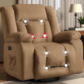Rocker Recliner Chairs for Adults Swivel Rocking Chair with Heat and Massage Modern Electric Recliner with Extra Wide Waffle Fabric Massage Chair Recliner for Living Room Bedroom