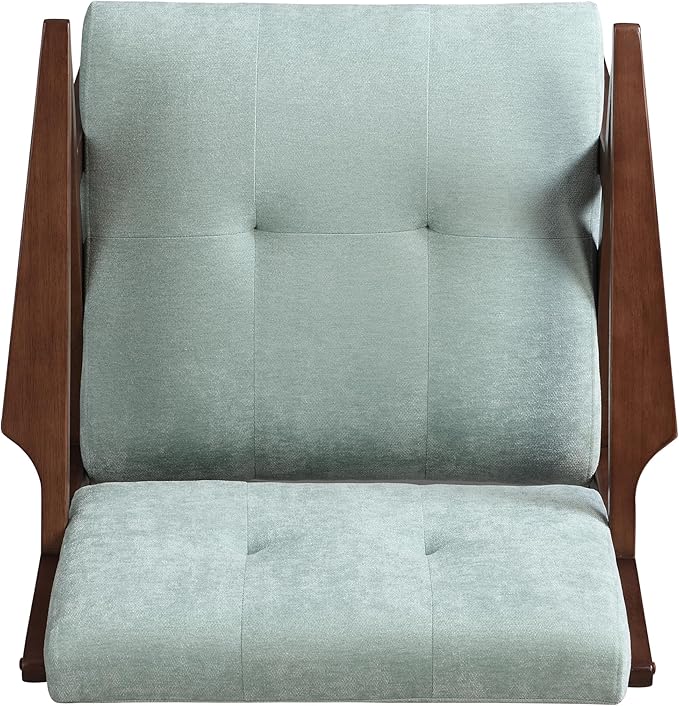 30 Mid-Century Modern Accent Chair with Plush Cushions Angled Arm Design and Sturdy Solid Wood Frame – Perfect for Cozy Living Room Bedroom or Office Seating