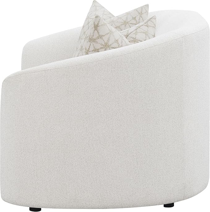Coaster Home Furnishings - Rainn - Wood - Boucle Upholstered Loveseat with Sloped Arms and Accent Pillows - Living Room - Latte - 509172
