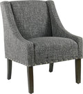 Homepop Home Decor | Upholstered Classic Swoop Arm Accent Chair | Accent Chairs for Living Room &amp Bedroom | Decorative Home Furniture Slate Grey