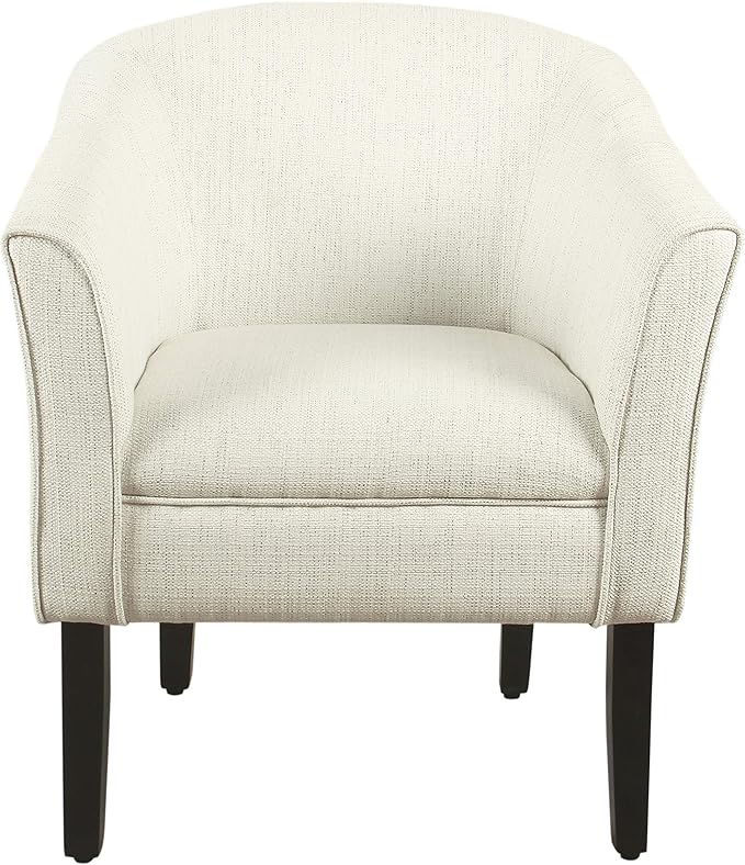 HomePop Barrel Shaped Accent ChairArm Rest White and Black