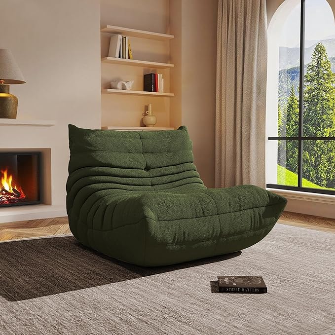 Bean Bag Chairs for Adults Floor Gaming Bean Bag Chair Memory Foam BeanBag Chair Bean Bag Sofa with Filler Faux Fur Fireside Beanbags Lazy Sofa for HomeApartment or Gaming Venue (Coffee Single)