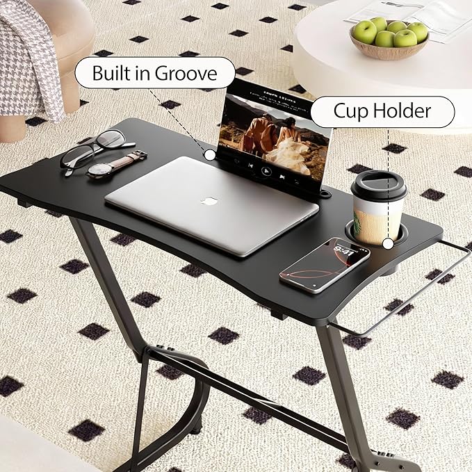 GRLEAF Adjustable Height Standing Desk for Walking Pad Treadmill Desk for Laptop with Cup Holder Desks for Bike/Cycling Used for Bedrooms and Offices (Black)