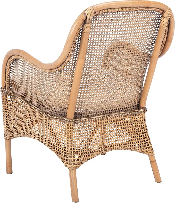 Safavieh Home Collection Charlie Cushioned Accent Chair Dark Natural/White