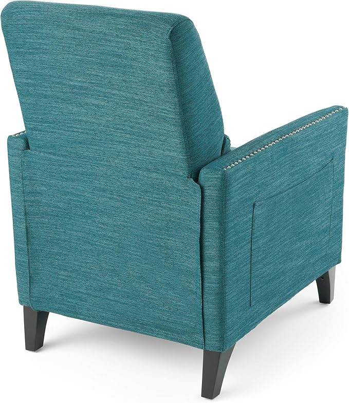 Christopher Knight Home Alexis Contemporary Fabric Push Back Recliner Teal Dark Brown