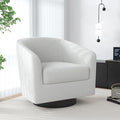 Swivel Barrel Accent Chair Modern Round Chenille Fabric Arm Chair for Living Room Bedroom Comfy Club Reading Chairs for Adults（Chenille Fabric Beige Set of 1