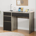 4 EVER WINNER Computer Desk with Drawers 48 Inch Small Desk with Drawers and Storage Cabinet Wood Desk with Hidden Handle for Living Room Bedroom Home Office Desk for Small Spaces Grey