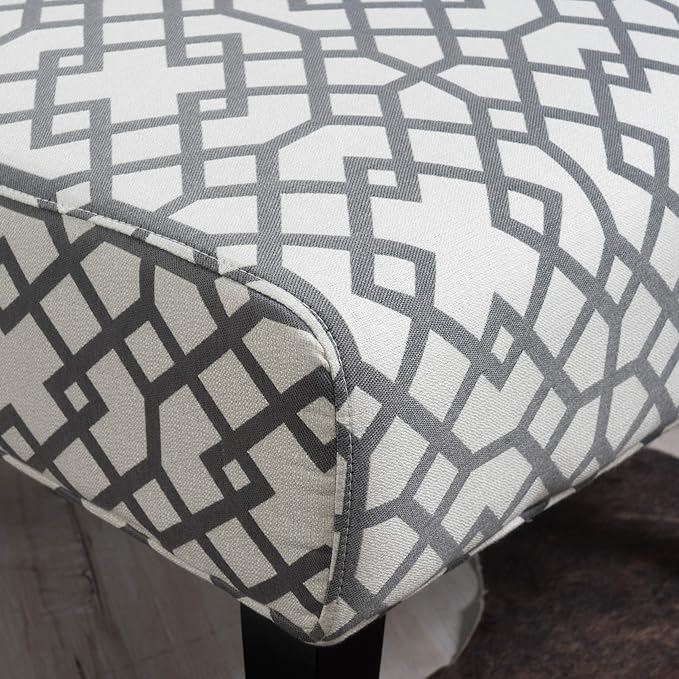 Christopher Knight Home Kassi Fabric Accent Chair Grey Geometric Patterned