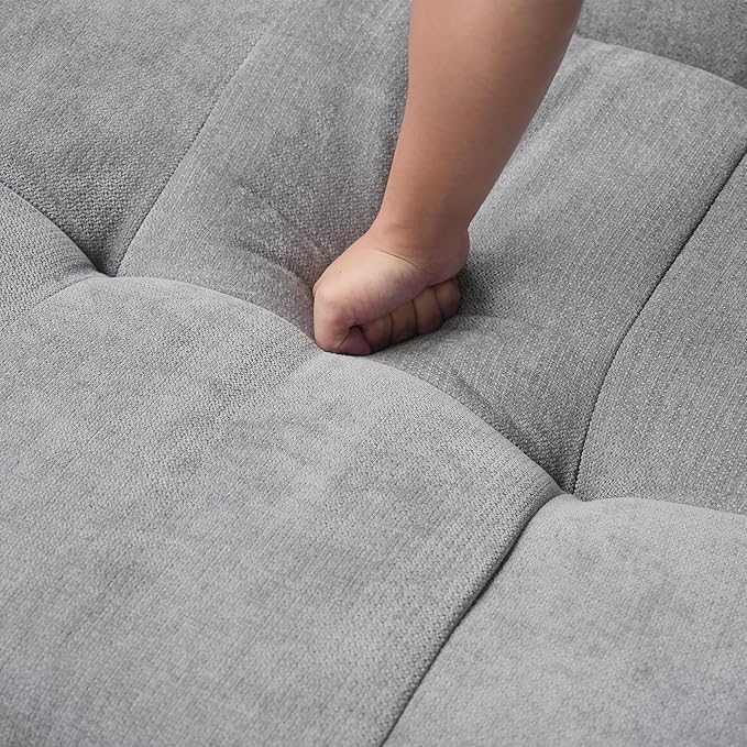 Modular Sectional Sofa Cloud Couch with Deep Seats Modern Sectional Couches for Living Room/Bedroom/Apartment Simple Assembly Gray Ottoman Seat