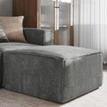 EMMA + OLIVER Farmount Modular Ottoman for Sectional Sofa Modular Footrest Dark Gray