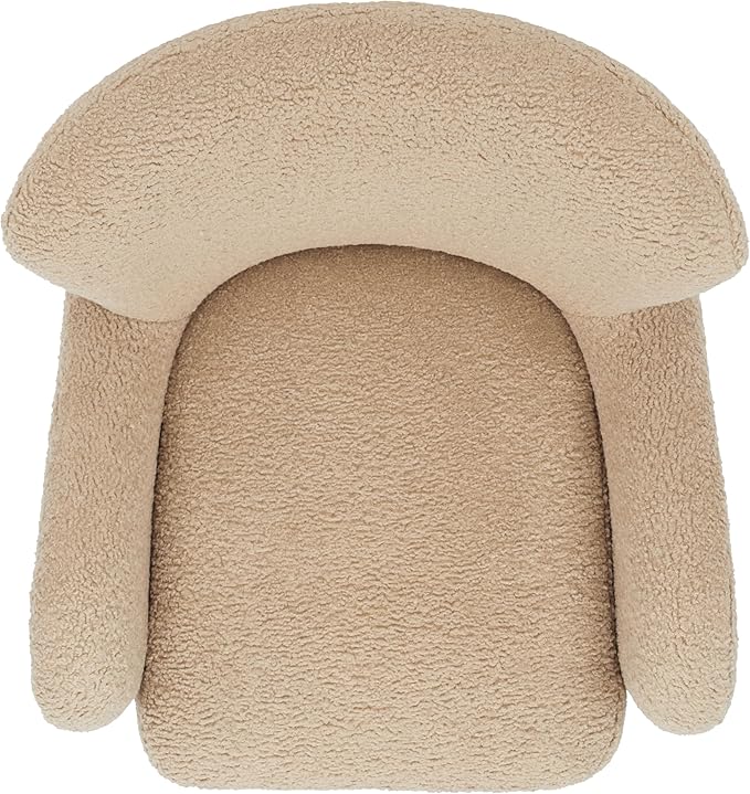 SAFAVIEH Couture Collection Rayanne Modern Light Brown Faux Lamb Wool Wingback Chair (Fully Assembled)