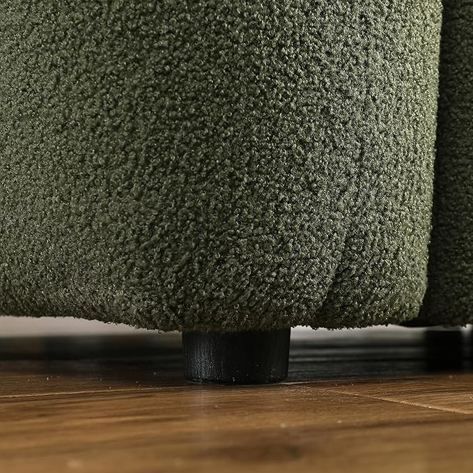 kevinplus 65'' Loveseat Boucle Sofa Couch for Living Room Modern Contemporary 2-Seat Upholstered Cloud Sofa Couch for Apartment Bedroom Dorm Small Space Boucle Fabric Green