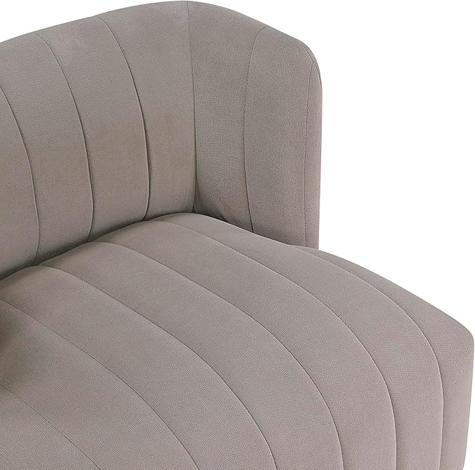 Lexicon Swivel Accent Chair Textured Fabric Upholstered 360 Degree Swivel Barrel Chair with Channel Tufted Comfort Seat for Living Room Bedroom Office Easy Assembly Taupe
