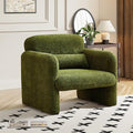Modern Accent Chair 33.86inch Upholstered Comfy Reading Armchair with Solid Wood Legs &amp High-Density SpongeVelvet Simple Leisure Sofa Chair for Living Room Bedroom Small SpacesGray