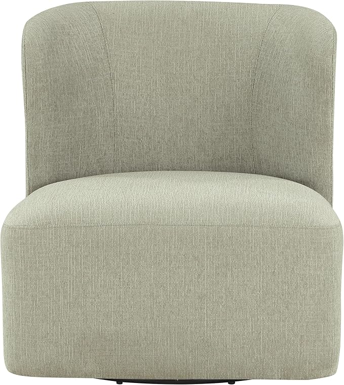 OSP Home Furnishings Lucia Modern Barrel Swivel Accent Chair Fog Fabric