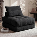 Folding Sofa Bed Fold Out Chair Bed with Pillow Convertible Sleeper Chair for Living Room/Small Spaces Foldable Lazy Sofa Bed Floor Chair Comfy Teddy Velvet Couch Bed Black