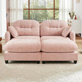 74 Modular Sectional Sofa Comfy Cloud Couch with 2 Ottoman Chenille Sofa Sleeper Deep Seat Sofas with Throw Pillows for Apartment-Pink