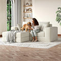 80 Modular Sectional Loveseat Sofa Bed No-Assembly Boneless Cloud Couch with Reversible l-Shape Chaise Non-Slip Deep Seat Chenille/Corduroy Sleeper for Small Living Spaces