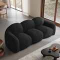 JACH Small Minimalist Sofa for Apartment Modern Comfy Upholstered Sofas Boneless Leisure Couches 3-Seater Cloud Couch for Living Room Bedroom Small Space (Black No Assembly Required)