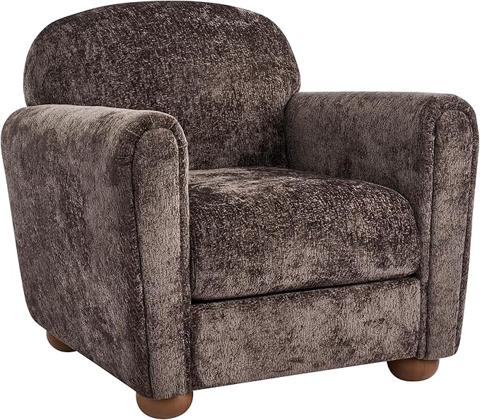 Modern Accent Chair with Sleek Lines Plush Cushioned Seat Stylish Upholstery Sturdy Wood Frame Cozy Reading Armchair for Living Room Bedroom Entryway Comfortable Lounge Chair Dark Brown