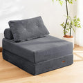 Folding Chair Bed Convertible Sofa Bed with PillowsFold Out Chair Bed with High-Density FoamChair Bed Sleeper for Adults Perfect for Living Room 、Hotel 、Apartment  Single Dark Gray