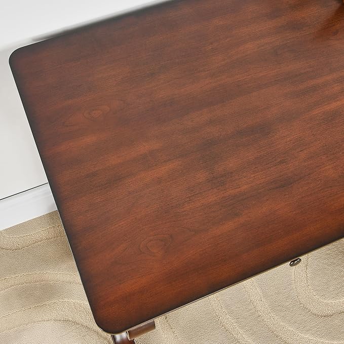 Traditional Wood Writing Desk with 2 Drawers 47.2 Large Work Desk with Ample Tabletop and Curved Legs Big Secretary Table in Cherry Walnut for Home Office SSZ-D0036