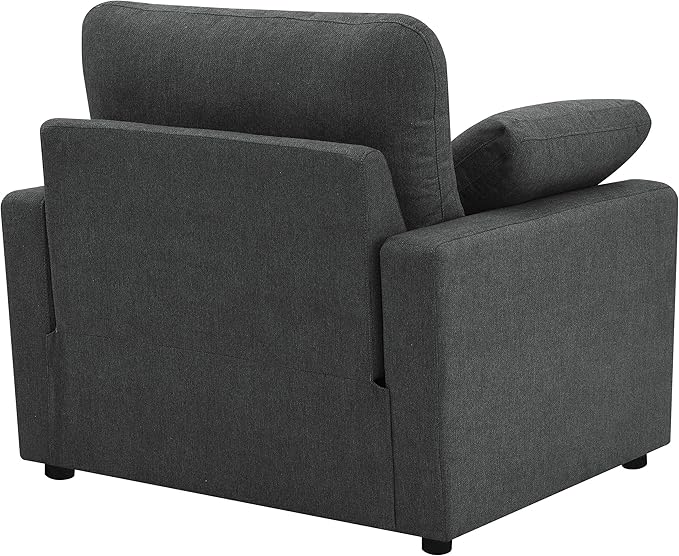 Coaster Home Furnishings - Collins - Wood and Metal - Upholstered Power Recliner Chair with Pocket Coil Seating Modular Design and Reversible Cushions - Living Room - Dark Grey - 609533P