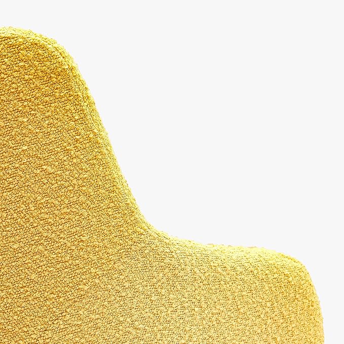 WestinTrends Genevieve Mid-Century Modern Wide Boucle Swivel Accent Arm Chair Mustard