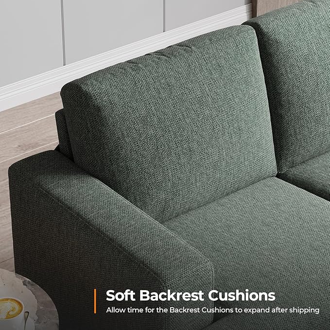 Fadware Sofa Couch 3 Seater Sofa with Suppleness Armrests Fabric Deep Seat Sofa with Upholstered Cushion&amp Backrests Modern Comfy Couch for Living Room Apartment