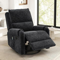 Christopher Knight Home Harper Massage Recliner Chair with 8 Modes Chenille Upholstered Recliner Sofa Swivel Massage Chair with a Side Storage Pocket for Living Room/Bedroom Head Support Black