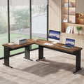 Tribesigns 83-Inch Large L Shaped Desk Reversible Executive Office Desk Modern Corner Computer Table Business Workstation for Home Office (Brown)