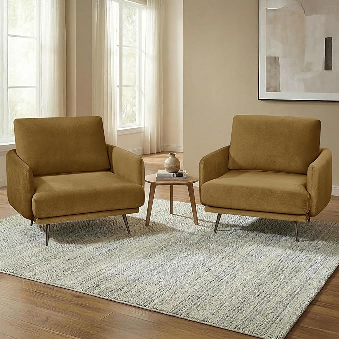 Oversized Accent Chair for Living Room Chairs Reading Arm Chair Comfy Modern Single Sofa Side Chairs with Metal Legs &amp Soft Cushion for Bedroom Waiting Room