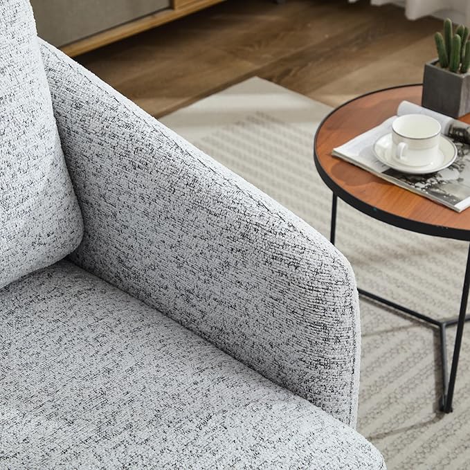 31.5 W Swivel Accent Chair and Comfy Round Accent Single Sofa Chair 360 Degree Club Chair Lounge Armchair for Living RoomBedroom.Nursery.White Black Chenille