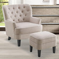 Rosevera McCarthy Furniture ottoman Arm Living Room Comfy Small Accent Chairs for Bedroom Standard Size Natural