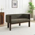 Christopher Knight Home Zudan Modern Boucle Upholstered Loveseat Sofa with Rubberwood Frame Comfy 2-Seater Sofa Couch and Flat-Panel Legs Love Seat Couches for Living Room Green + Walnut