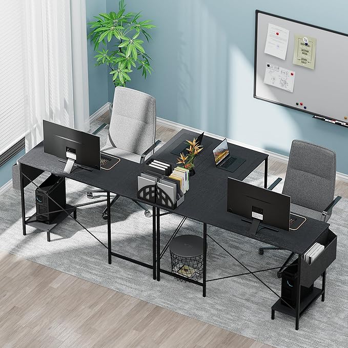 InfiniPower 50-Inch L-Shaped Desk Reversible Corner Gaming Table with Wood Top &amp Metal Frame PC Workstation for Home Office &amp Study