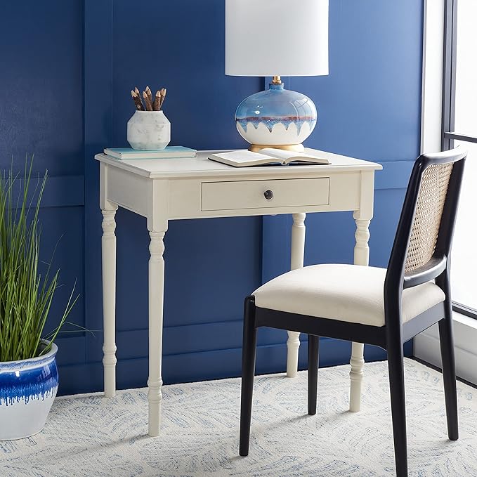 SAFAVIEH Home Collection Arina Distressed White 1-Drawer Computer Table Office Desk