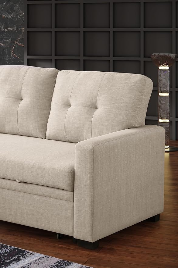 Ball &amp Cast Sleeper Sofa Couch with Pull Out BedL Shaped Sleeper Sofa with StorageSectional Sleeper CouchConvertible Sleeper Sectional Sofa W/Reversible Chaise &amp Back Cushionfor Living Roo