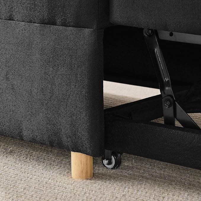 69.7 Convertible Sleeper Chair with Pull Out Bed Modern 3 in 1Comfy Single Reclining Sofa Recliner Futon Armchair with Adjustable Backrest Bed Chair for Bedroom Living Room Indoor Lounge.Black
